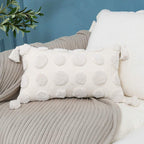 Tufted Boho Grey Throw Pillow Cover — 20" - View 2