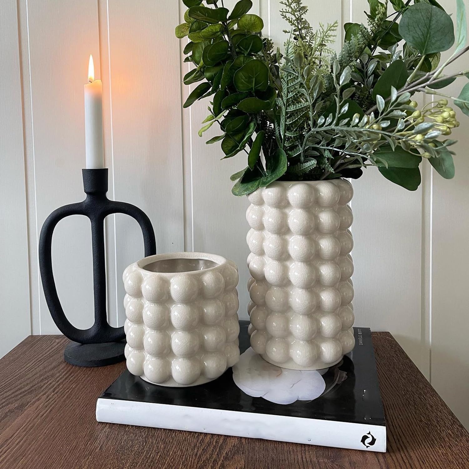 Boho Beige Flower Vase — Set of 2 - View 7
