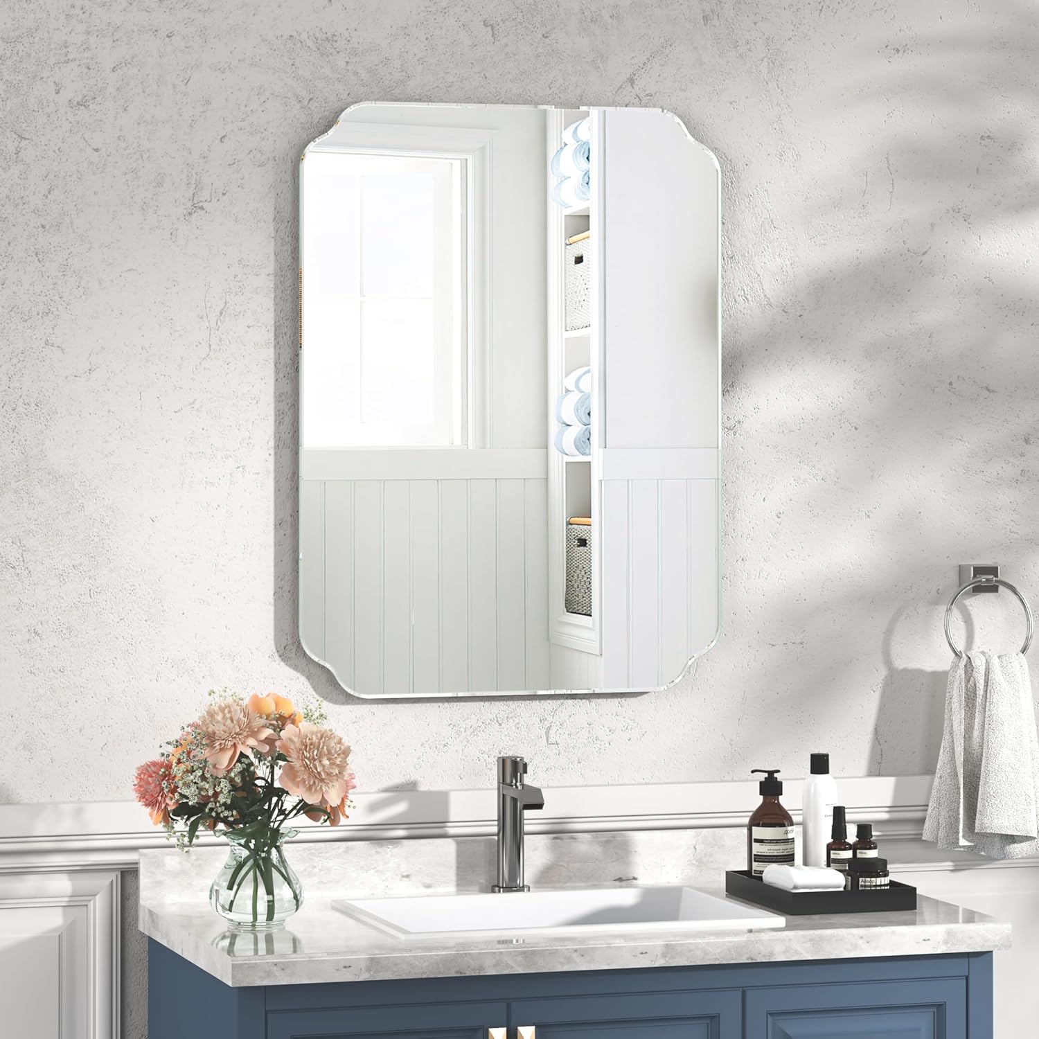 Beveled Beige Mirror — 30" — Rectangular