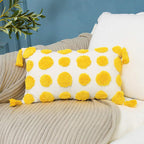 Tufted Boho Grey Throw Pillow Cover — 20" — Yellow