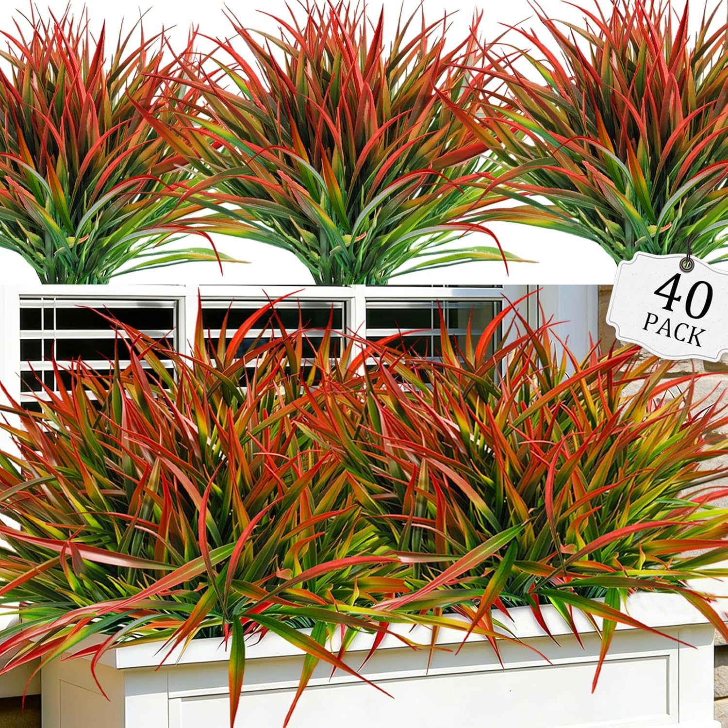 Orange Artificial Plant — 40 Pcs