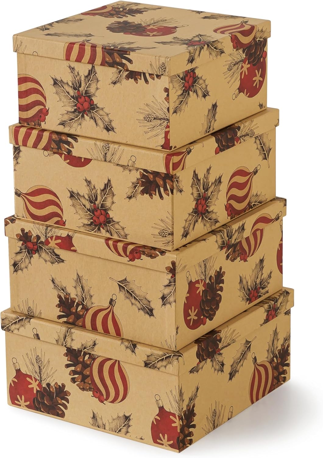 Red Home Decor — Set of 4 — Cozy Christmas