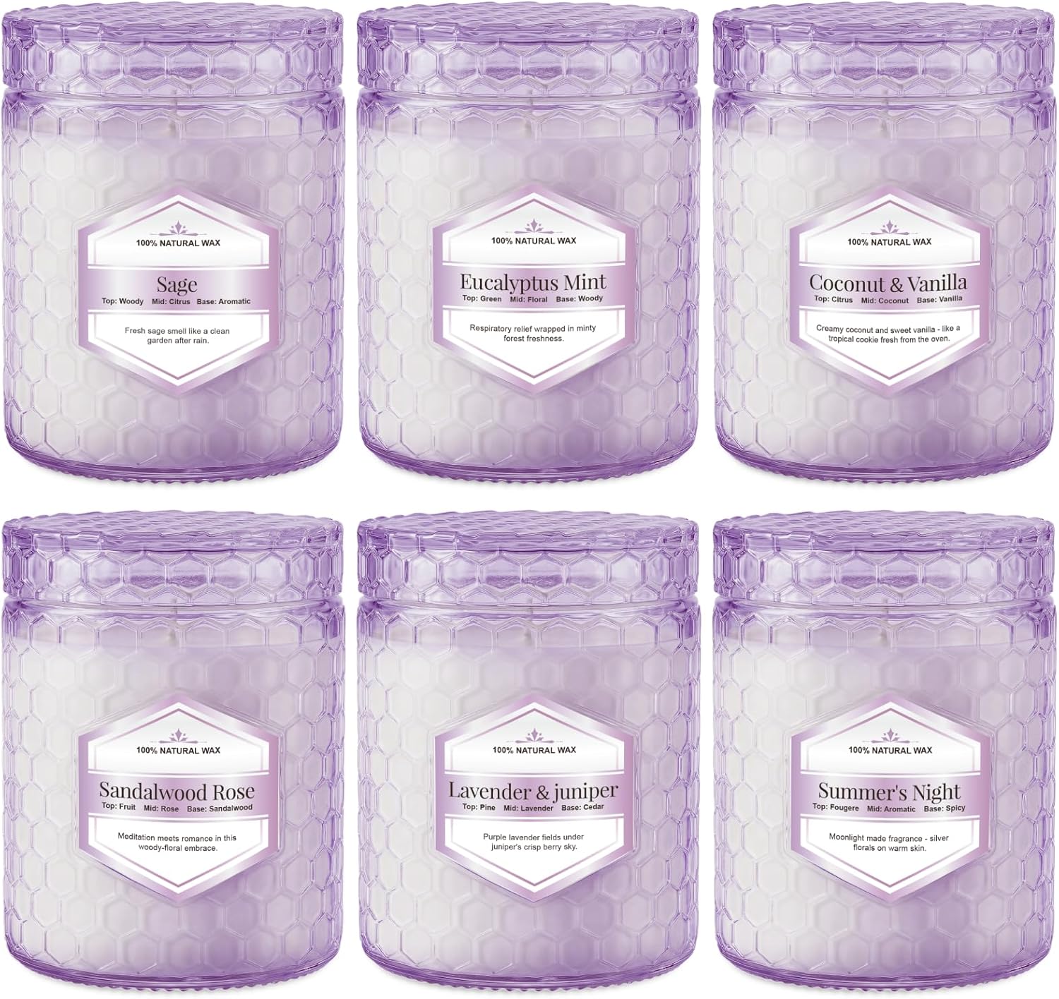 Scented Blue Candle — Purple