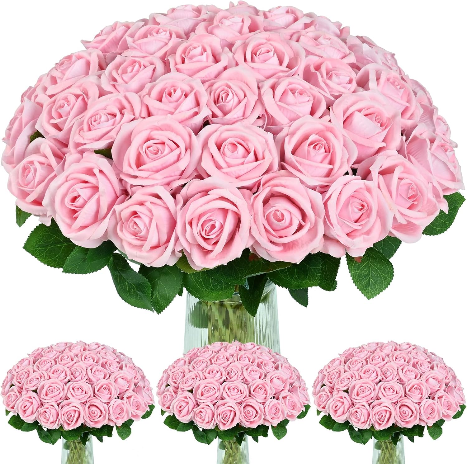 Velvet Luxe Black Artificial Flowers — Pink