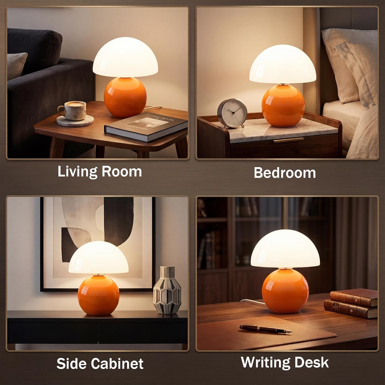 Mid-Century Beige Table Lamp - View 9