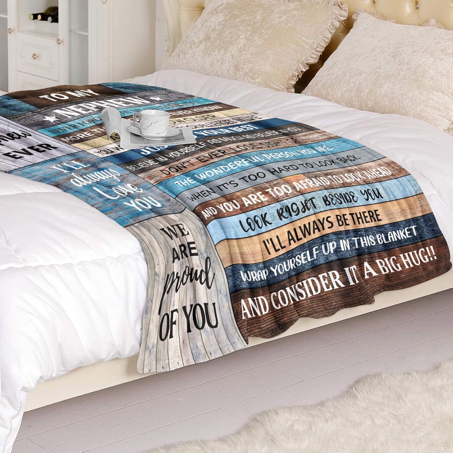 Blue Throw Pillow — 60" - View 5