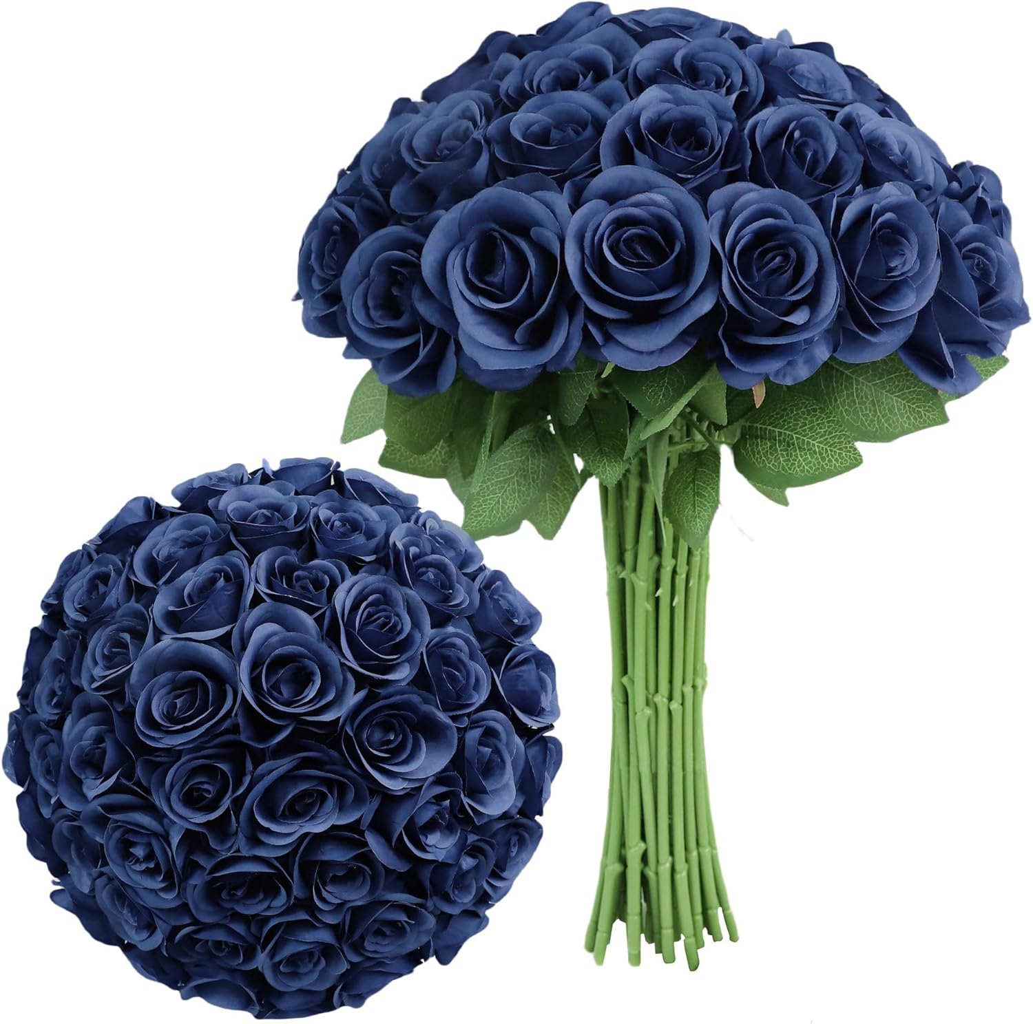 Beige Artificial Flowers — Navy Blue