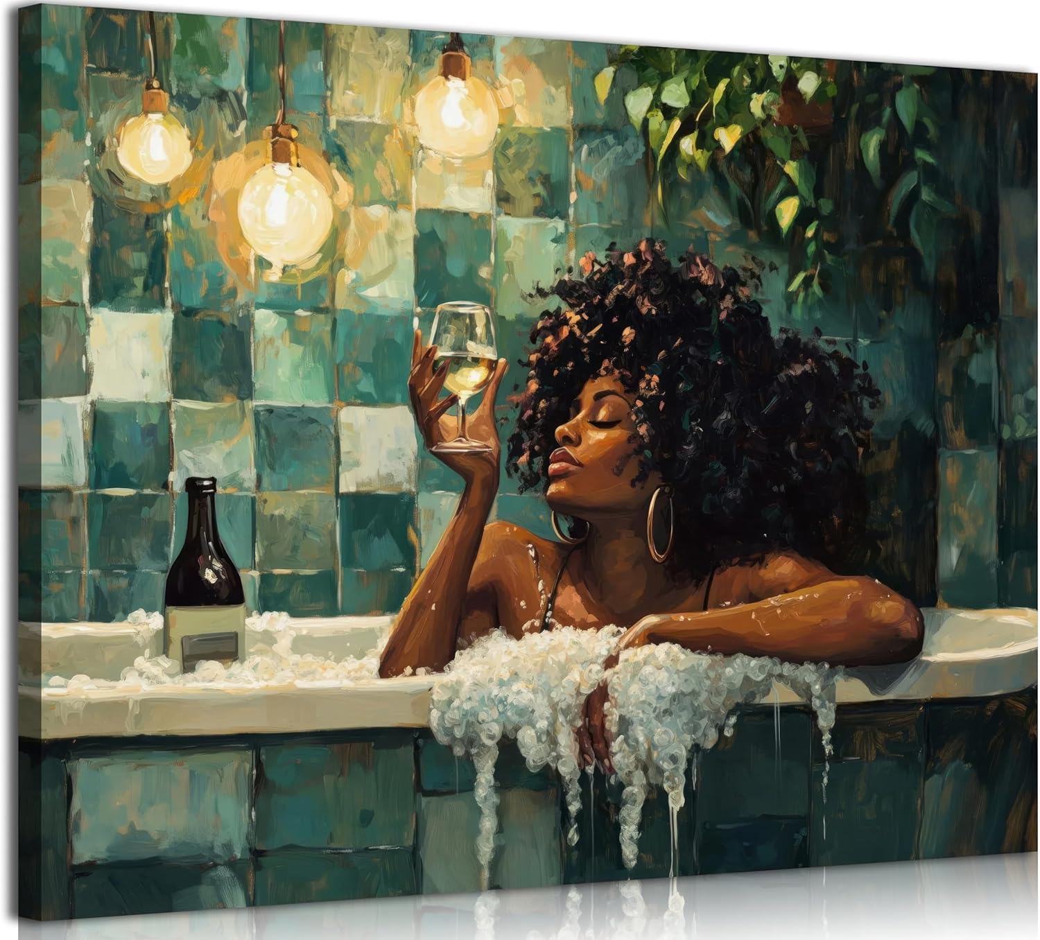 Vintage Black Canvas Wall Art — 12x16 — Black Girl 1