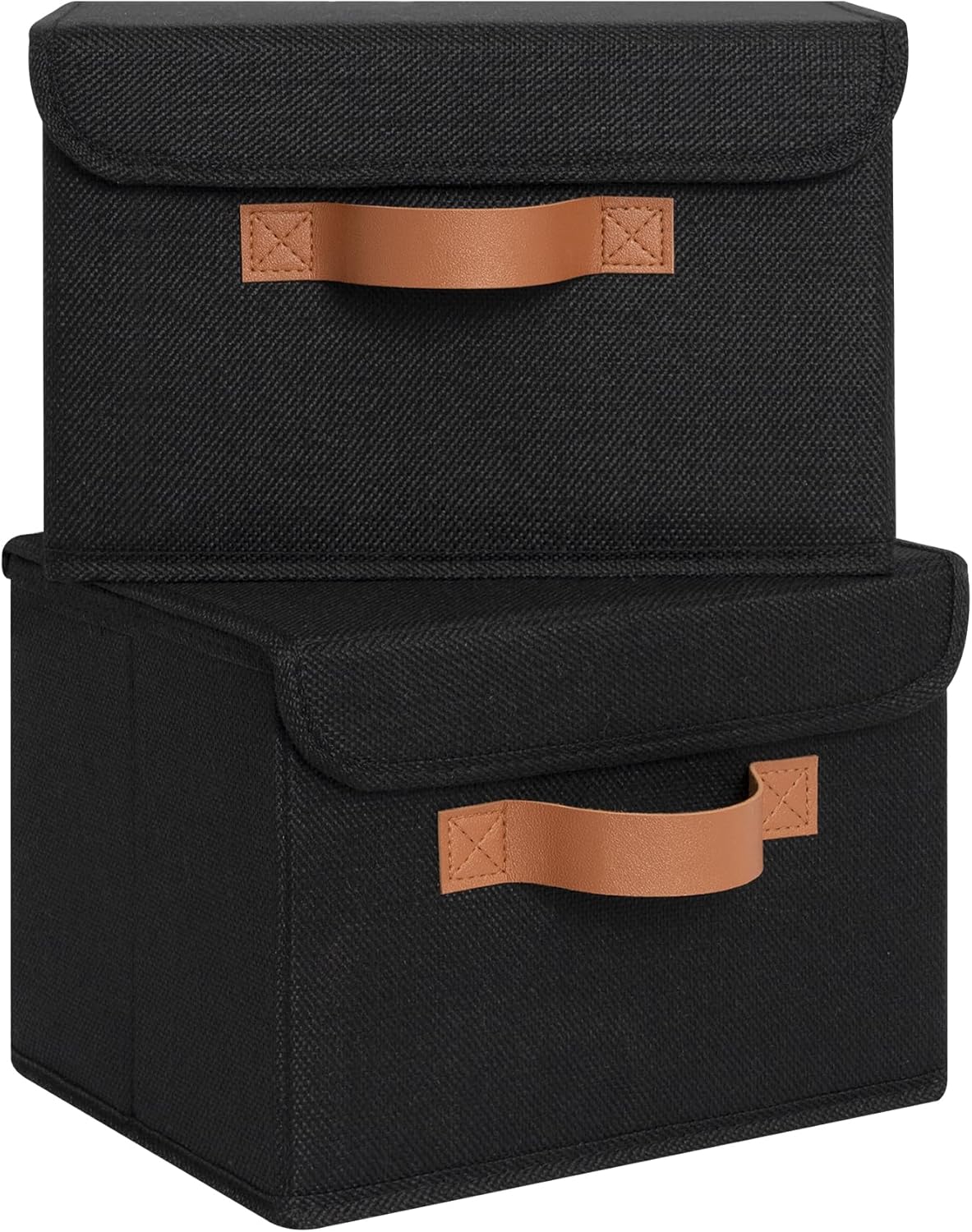 Beige Storage Bin — Black