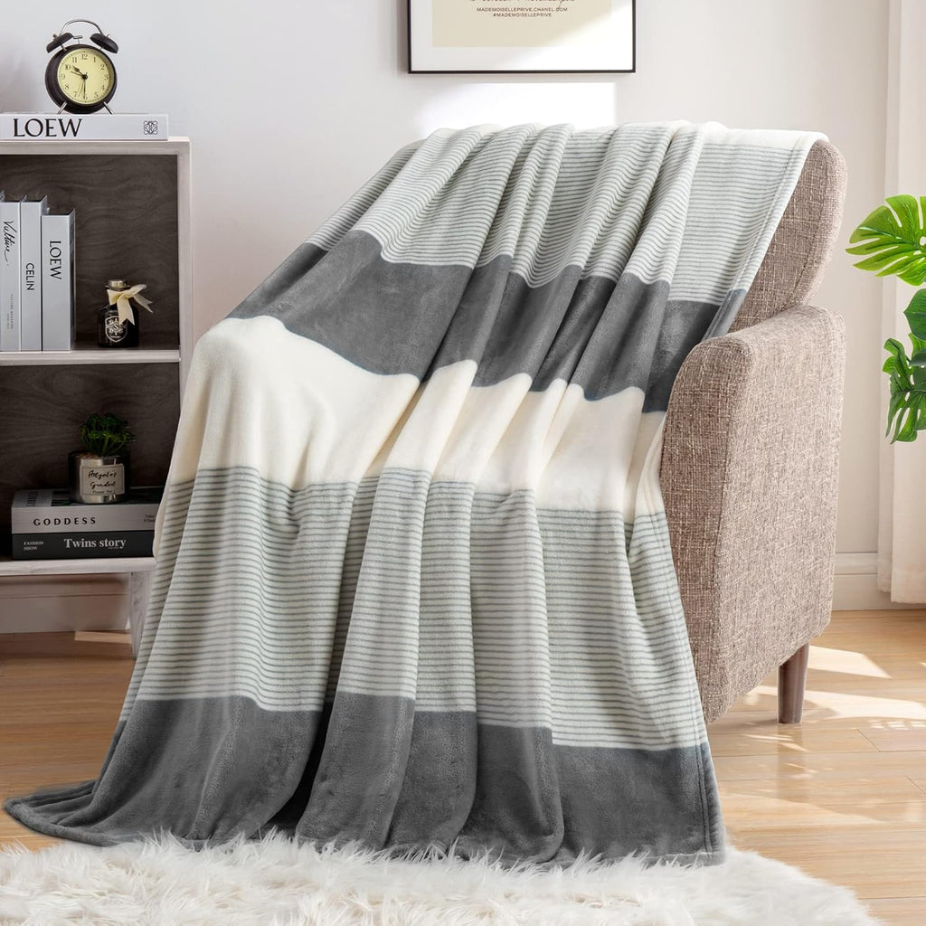 Beige Throw Pillow — 60" — Dark Gray/Cream