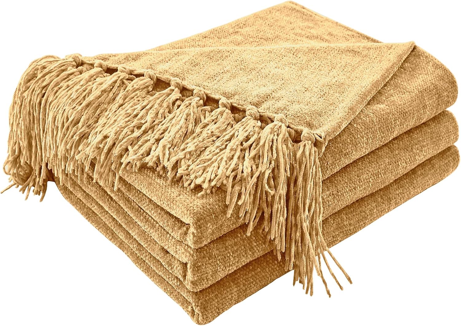 Chenille Boho Beige Throw Pillow — 50" — 50"X60"