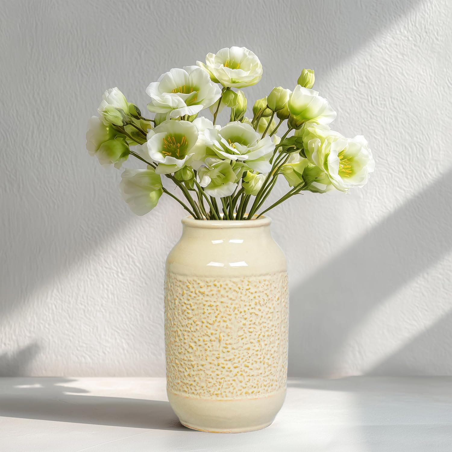 Farmhouse Beige Decorative Vase — 9" — 9 Inch