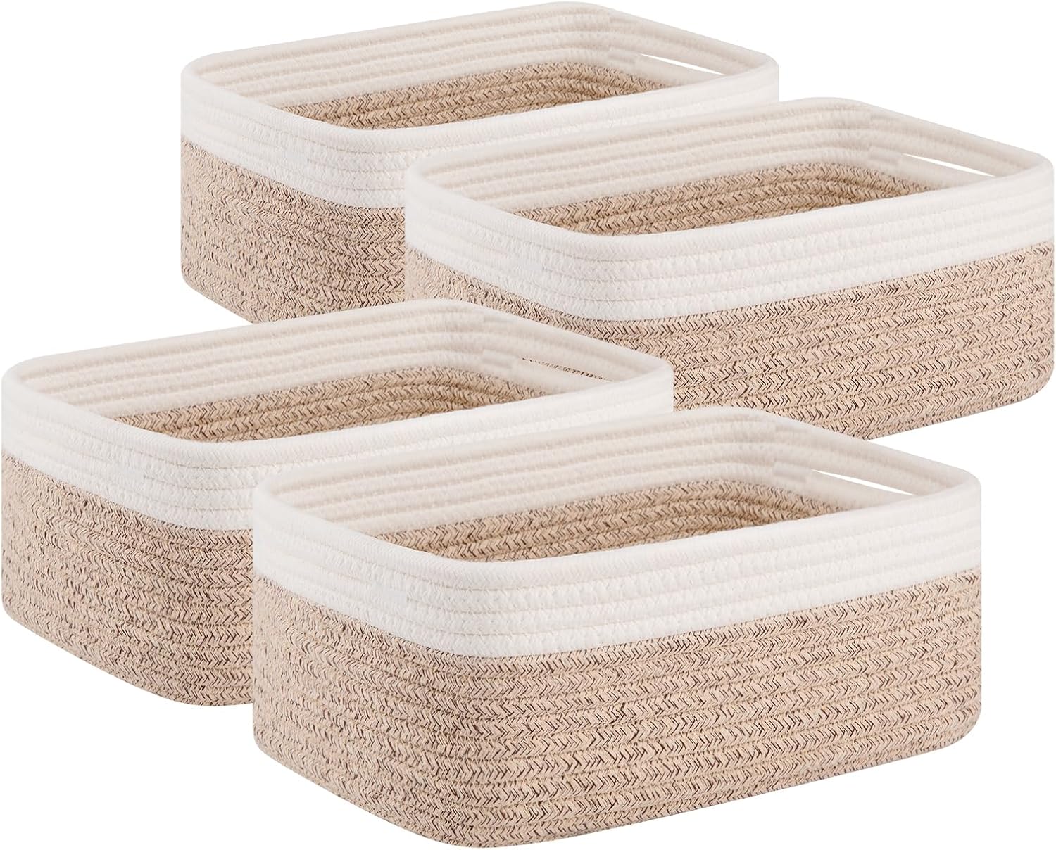 Black Storage Bin — 11.8" — Brown/White