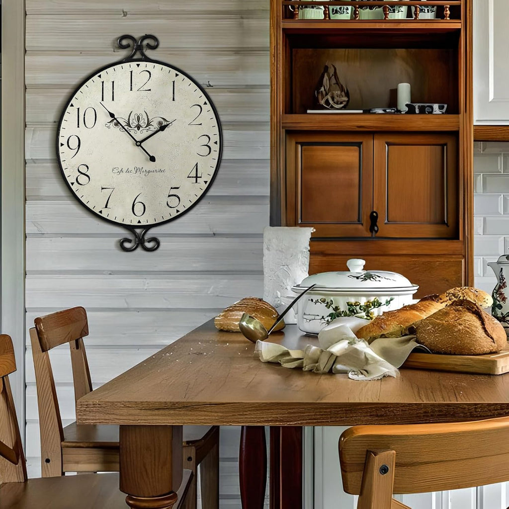 Battery Operated Farmhouse Gold Wall Clock — 24" - View 5