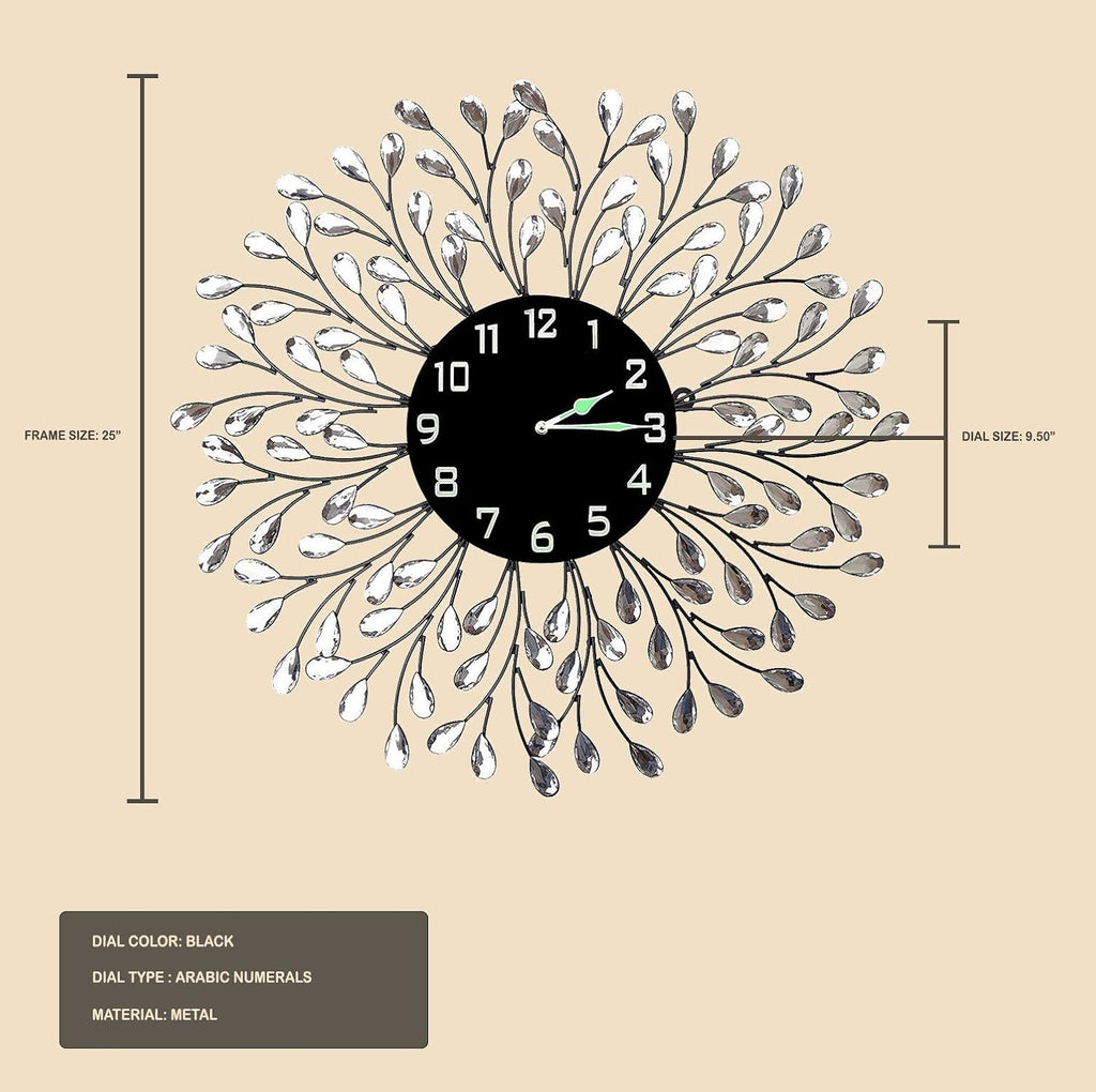Luxe Black Wall Clock — 25" - View 7