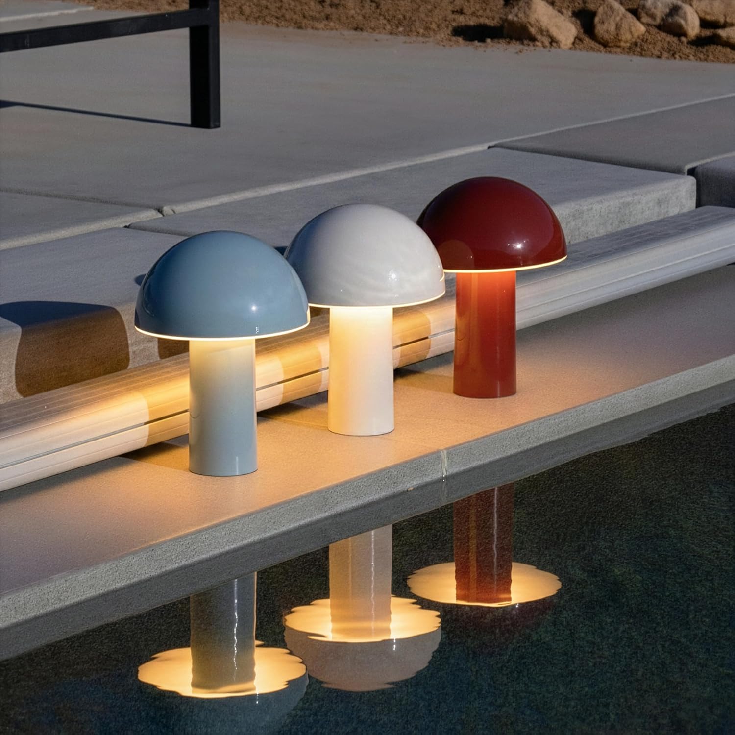 Cordless Modern Beige Table Lamp — 10" - View 5