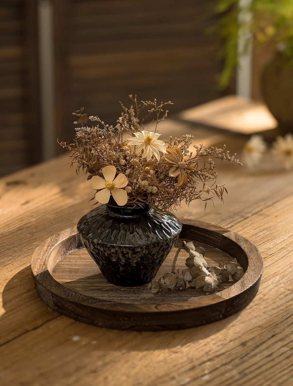 Round Farmhouse Black Candle - View 5