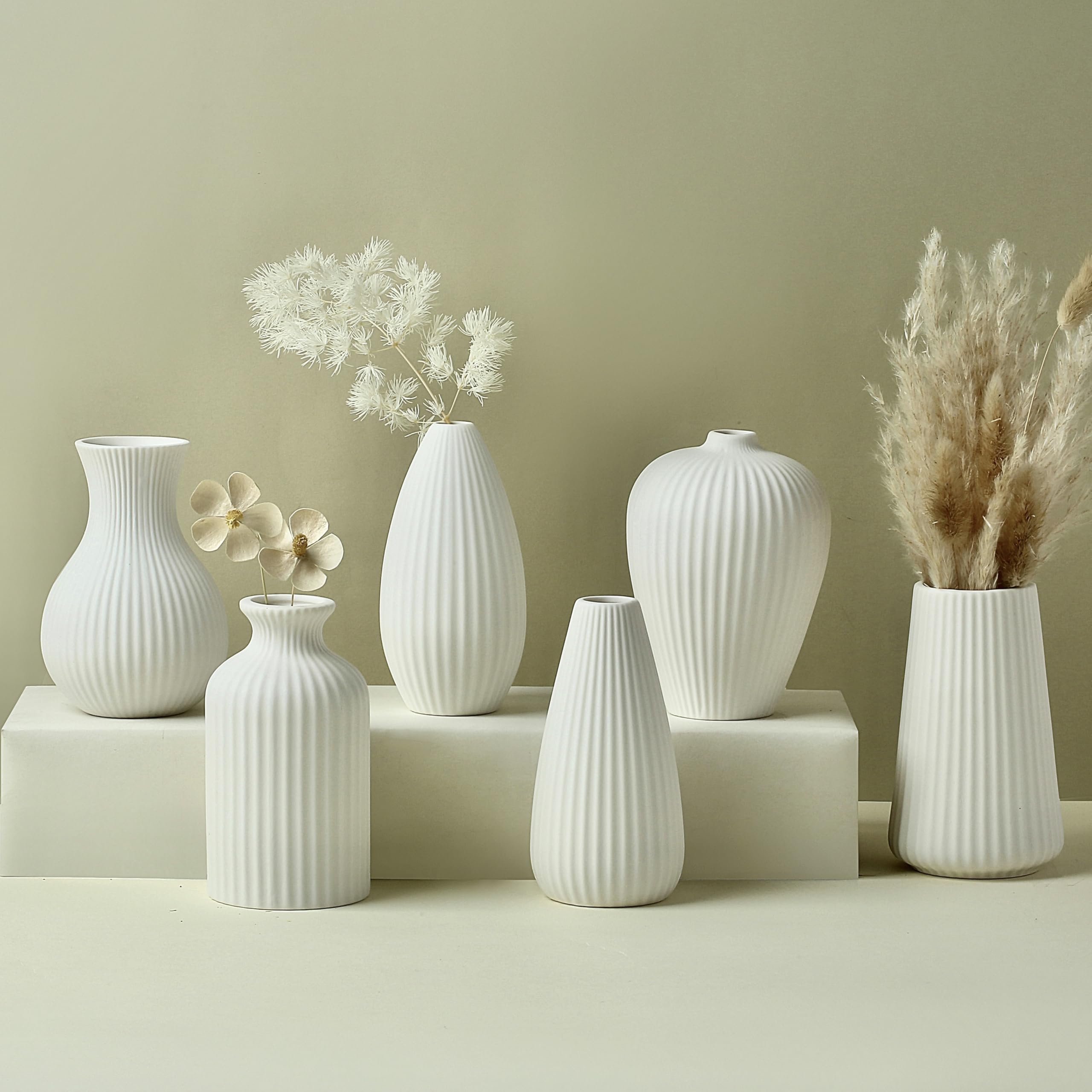Vintage Boho Ceramic Flower Vase — 6"