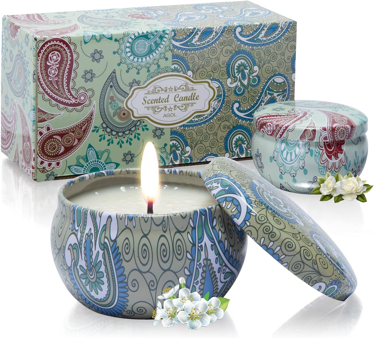 Soy Pink Scented Candle — Gardenia + Jasmine