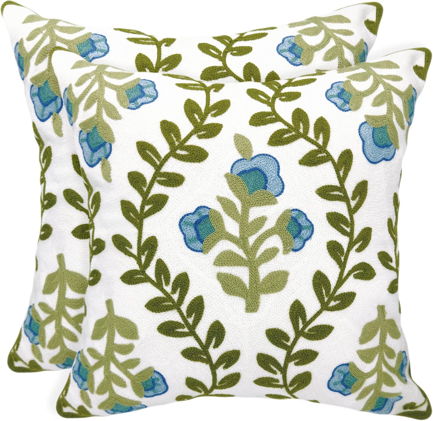 Tufted Boho Blue Throw Pillow Cover — 18" — 20" x 20" (Pack of 2)