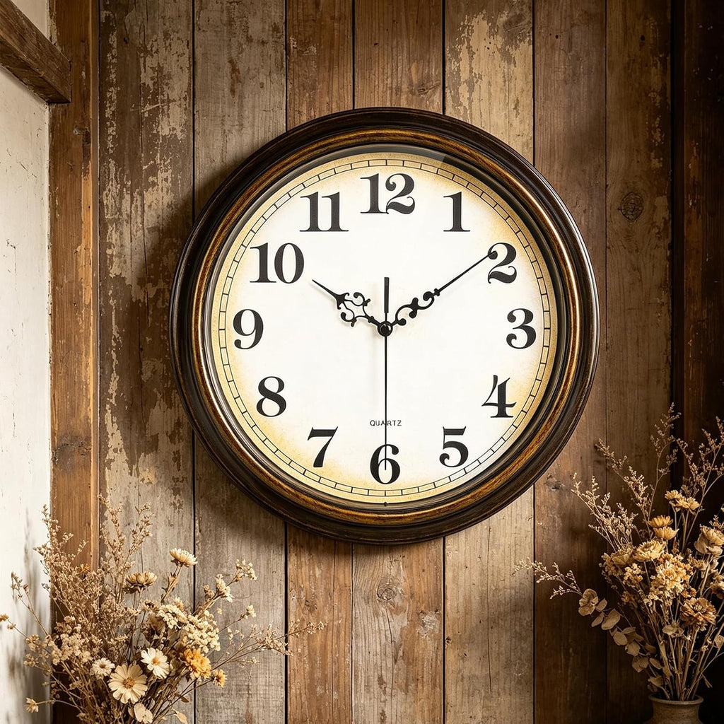 Battery Operated Gold Wall Clock — 12" - View 2