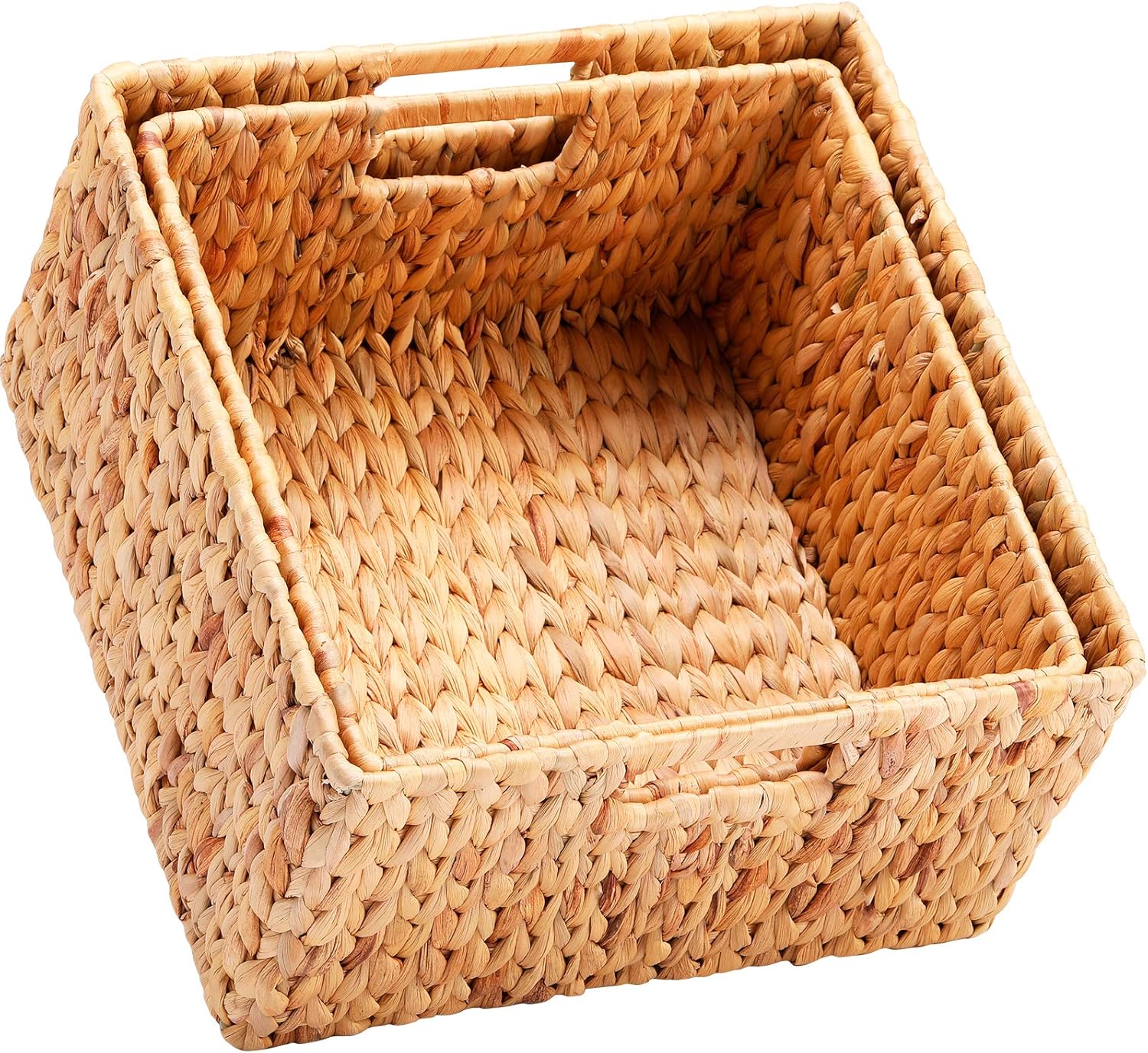 Boho Beige Woven Basket — 6" — 13 x 13 x 7.5 inches