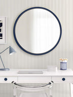 Round Modern Wood Wall Mirror — 25.6" - View 3