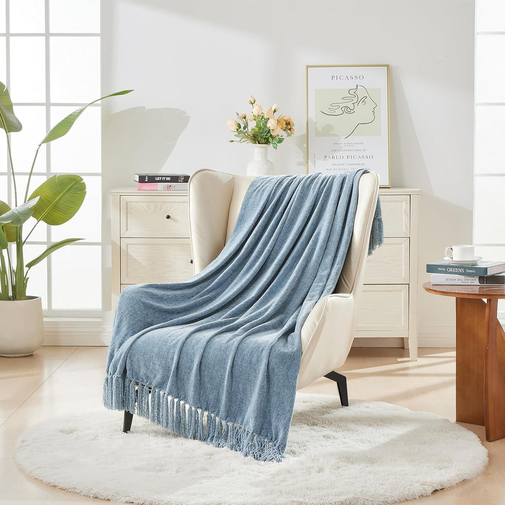Chenille Boho Beige Throw Pillow — 50" - View 2