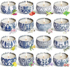 Soy Wax Blue Scented Candle — Set of 36 — 16 Pack Blue