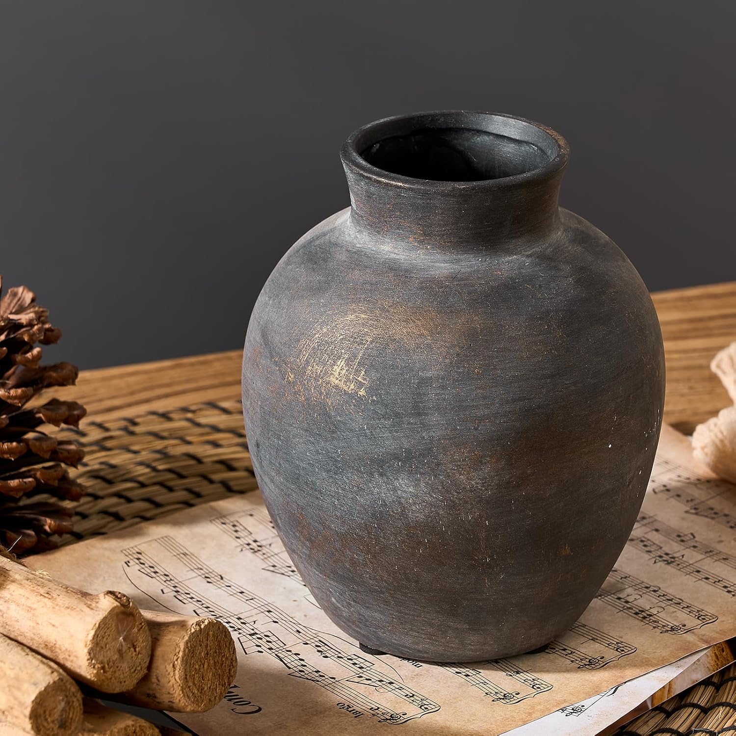 Boho Beige Flower Vase — 6" - View 2