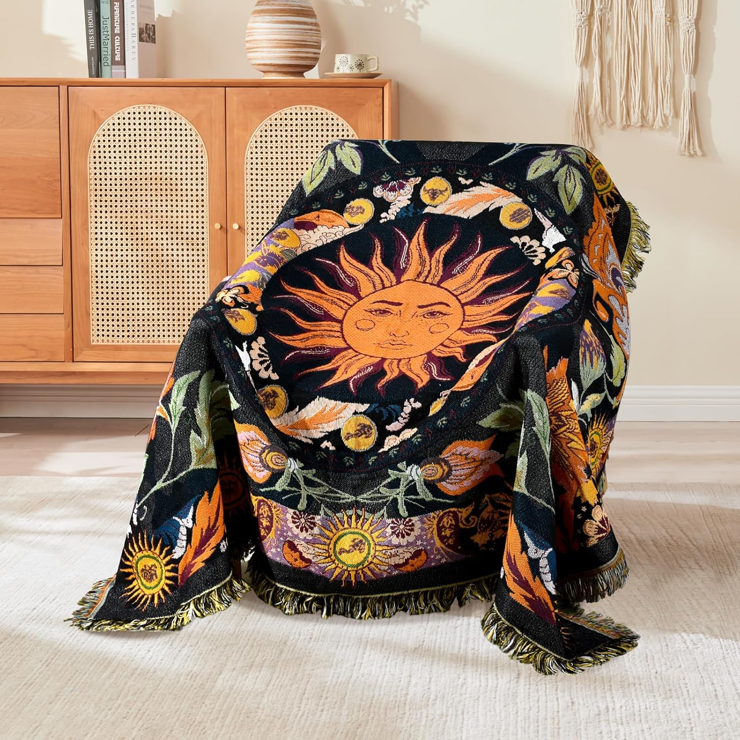 Boho Black Wall Art — 50" — Boho Sun 5