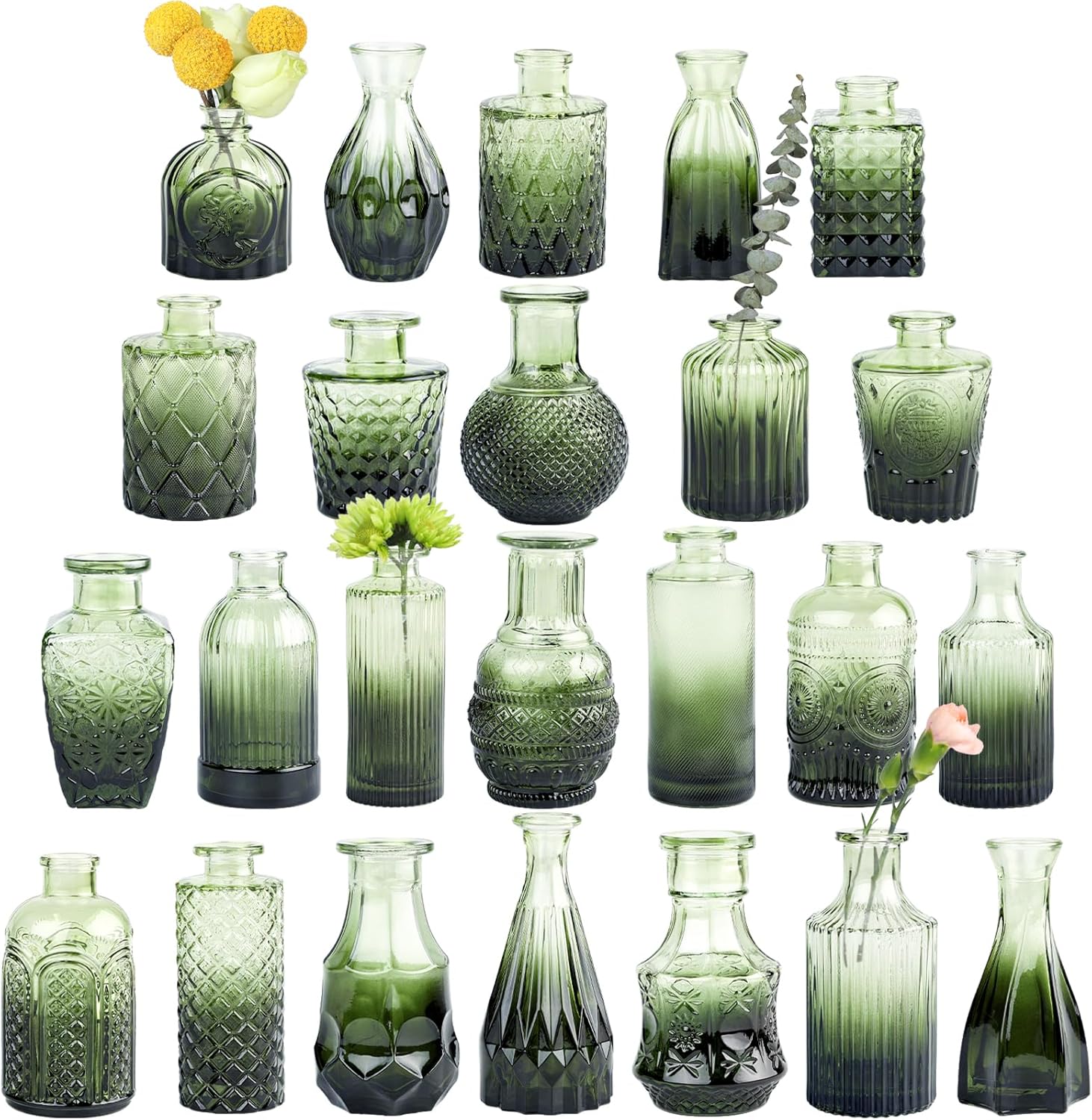 Black Vase — Green-24pcs