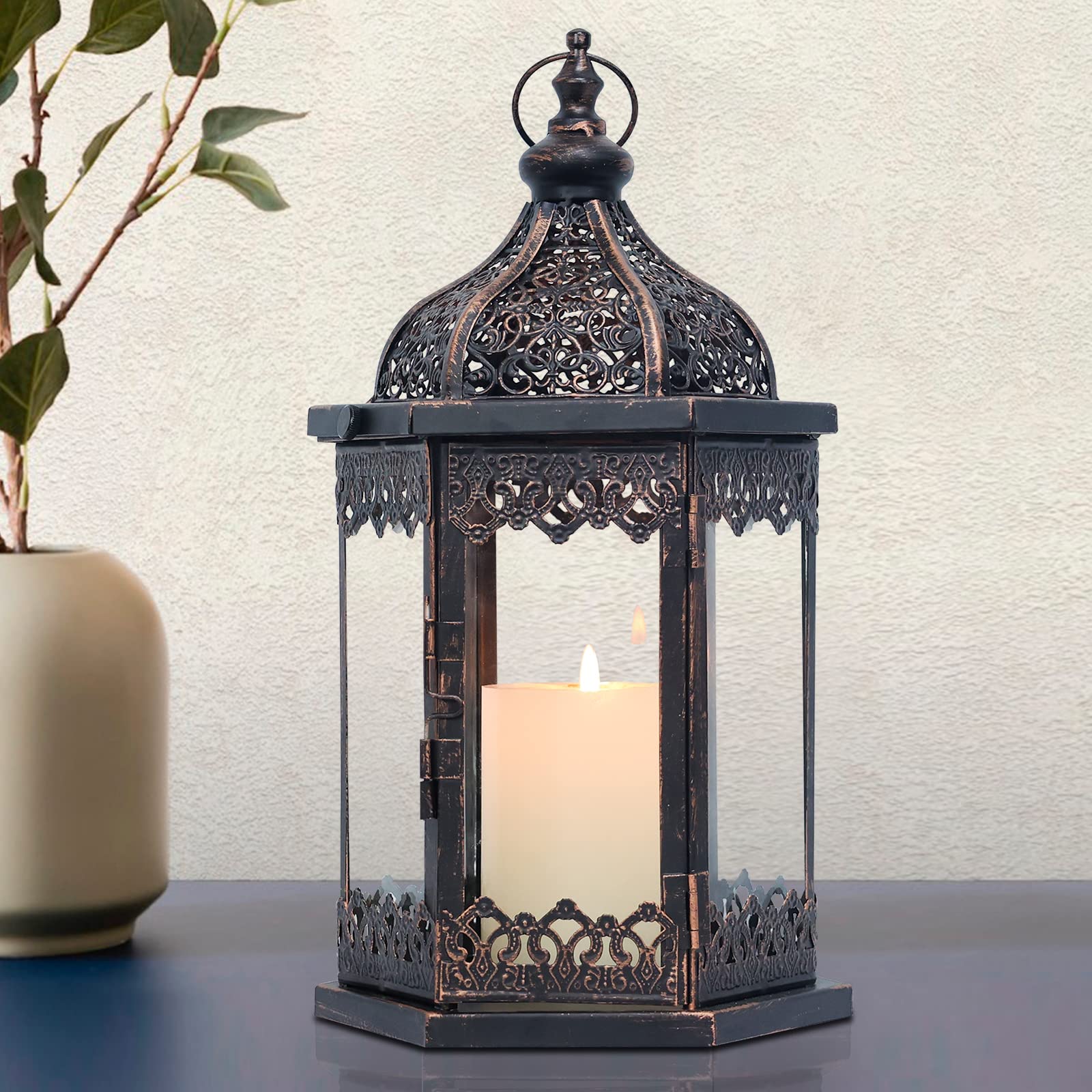 Vintage Metal Candle — 14.8"