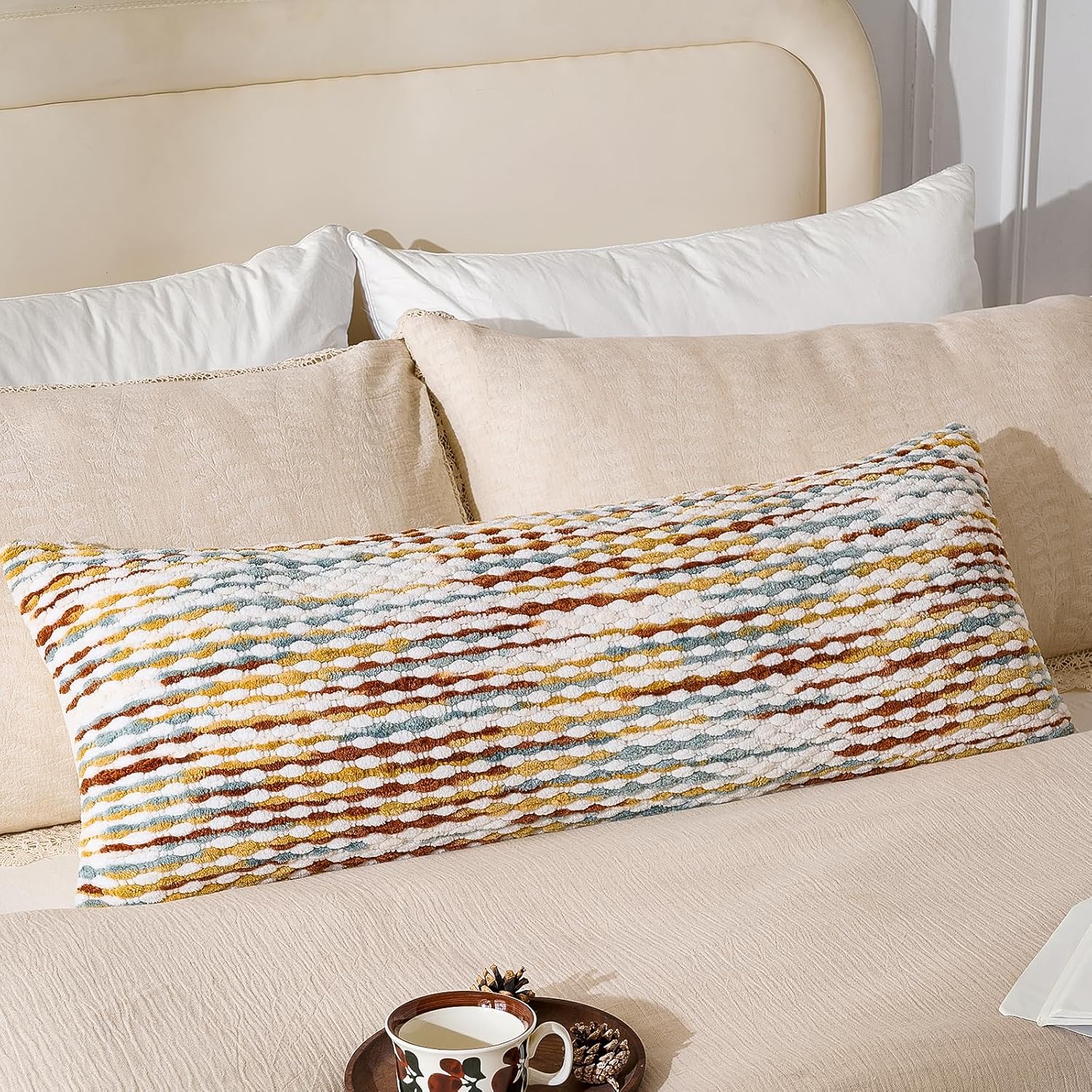 Tufted Boho Black Pillow Cover — 18" — 36" x 14" (Pack of 1)