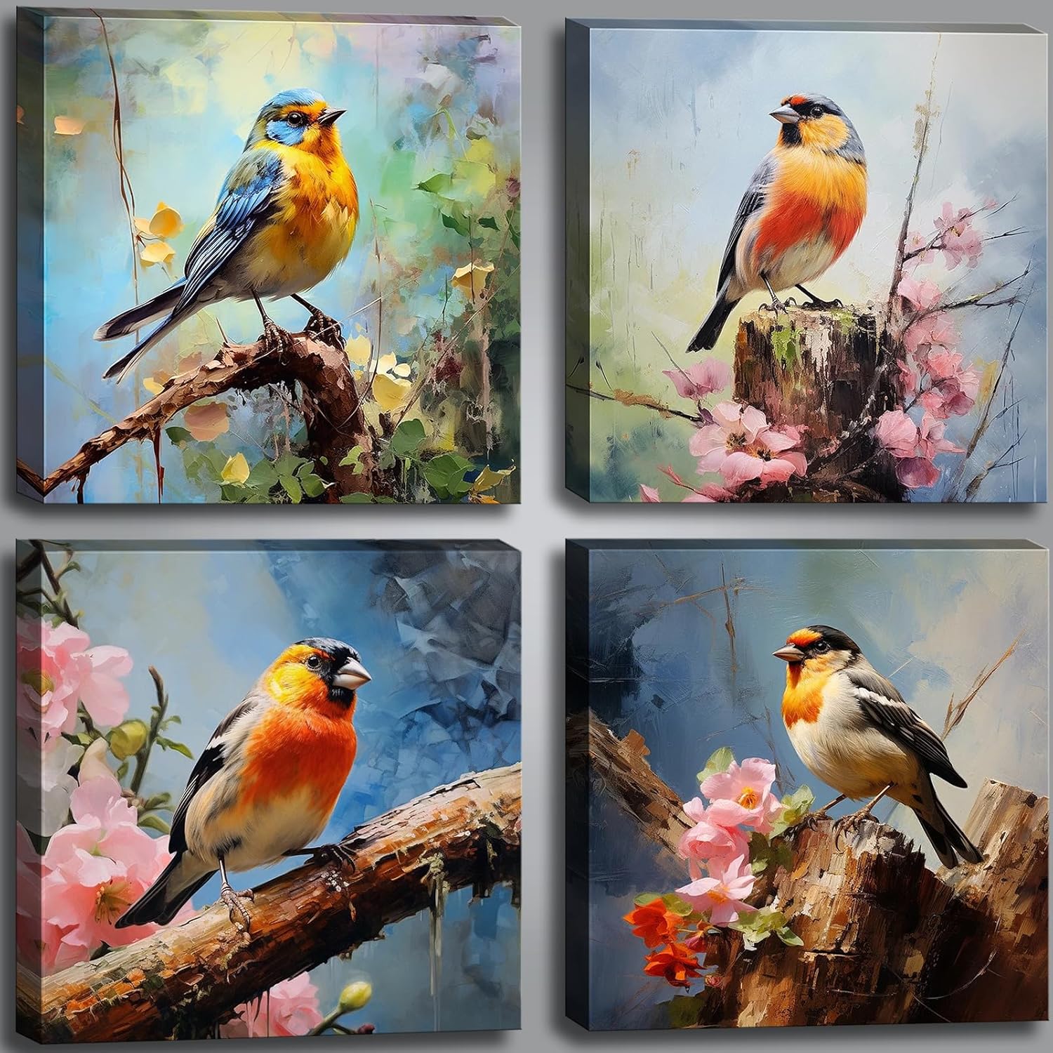 Modern Metal Canvas Wall Art — 12" — 12x12inches*4pcs