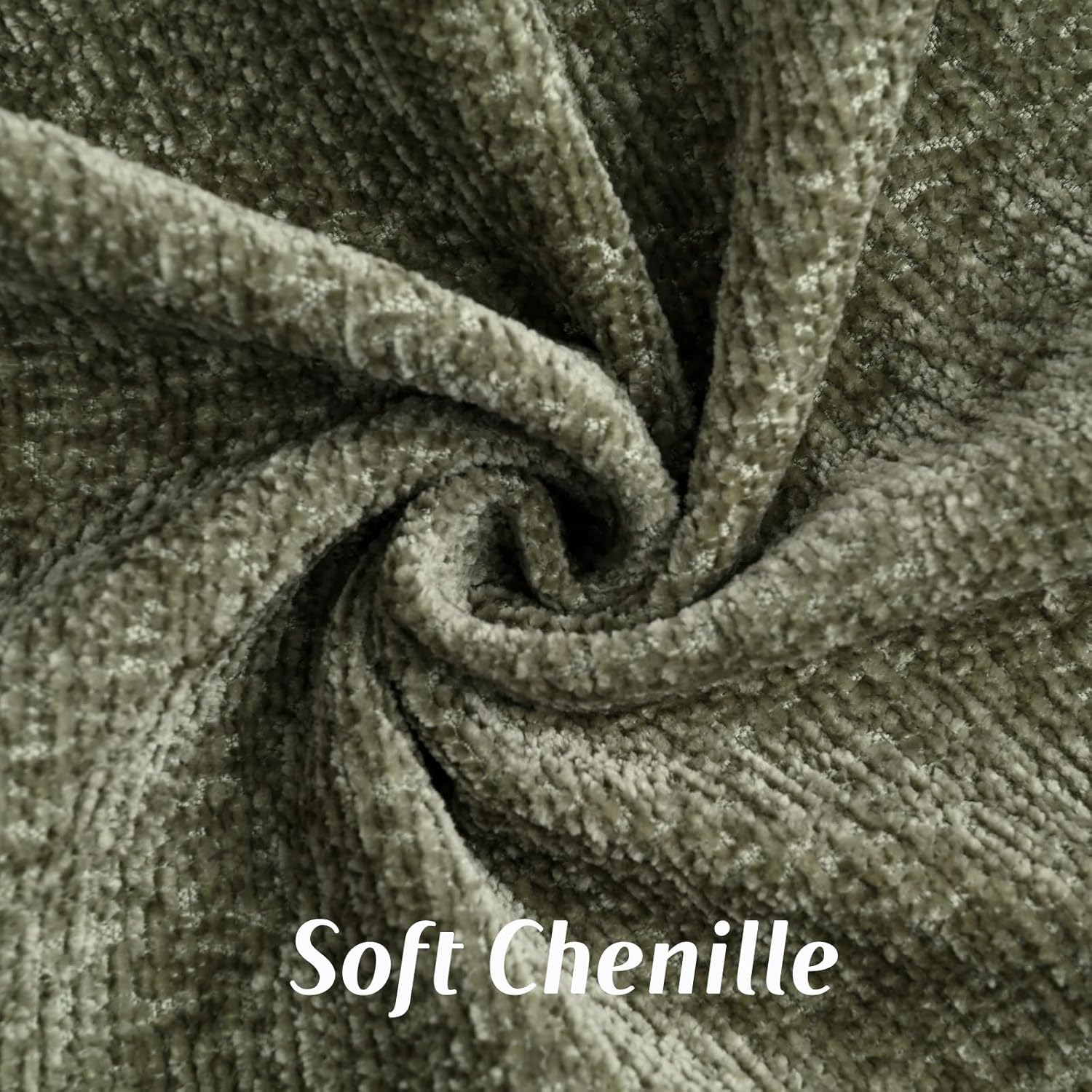Chenille Beige Throw Pillow Cover — 20" - View 2