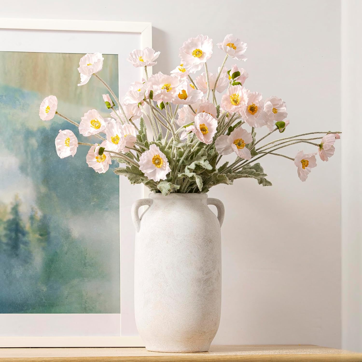Vintage Farmhouse Brown Flower Vase — 7.6" — 12" Rustic