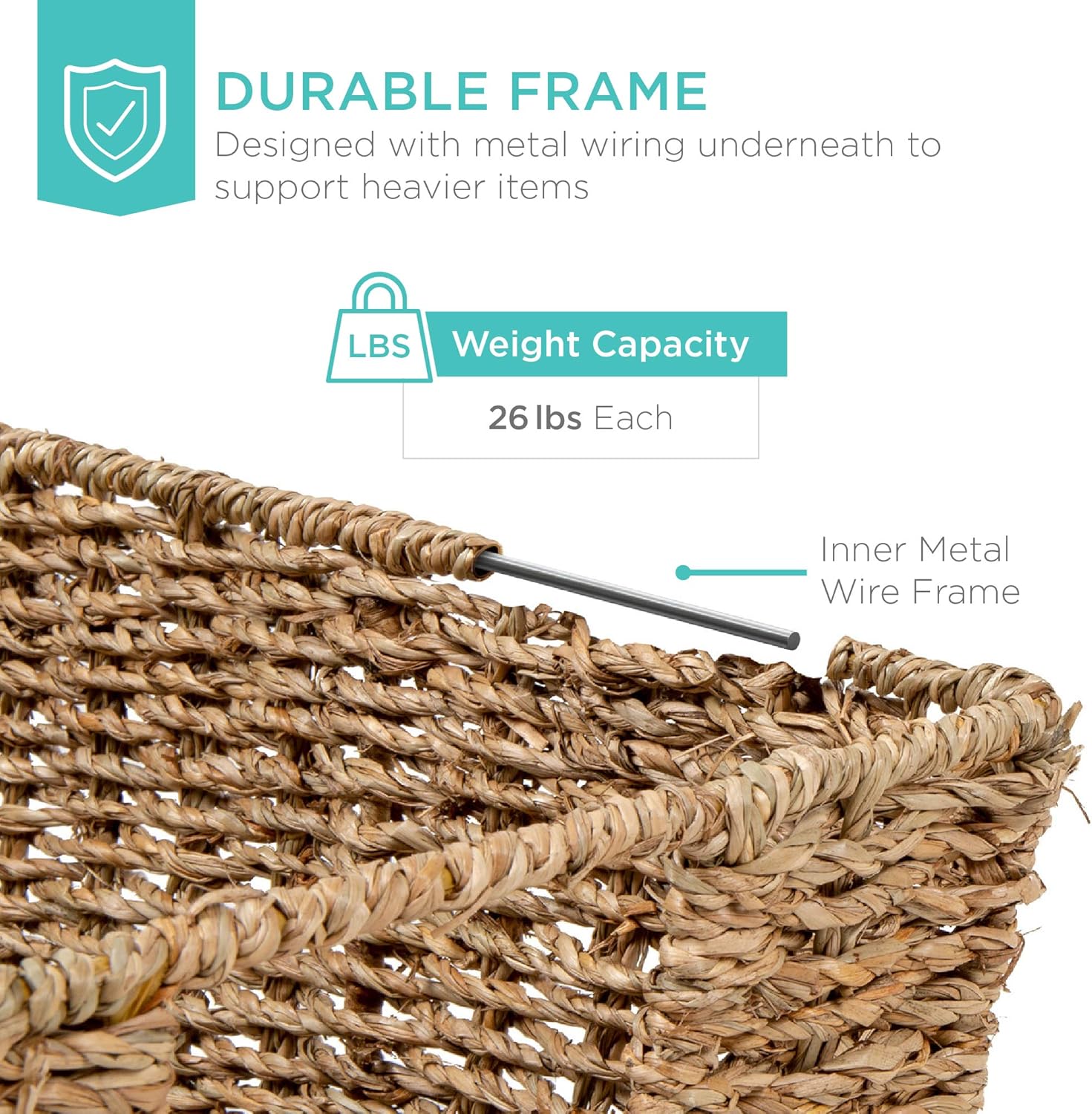 Handwoven Boho Beige Storage Basket — Set of 4 - View 5