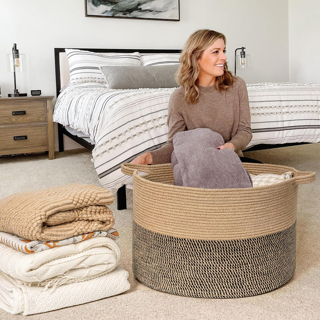 Round Boho Black Throw Pillow — 8" - View 2