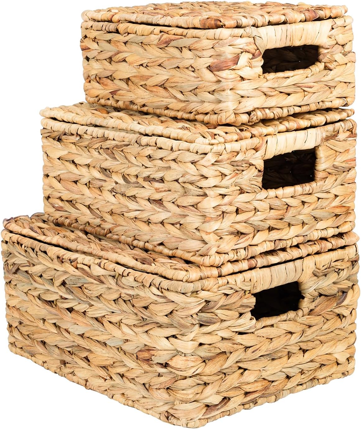 Hand-Woven Boho Metal Storage Basket — Water Hyacinth