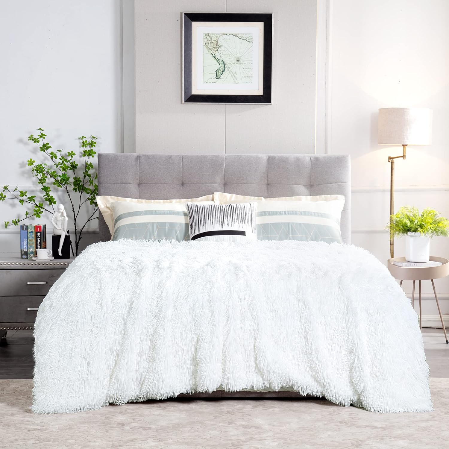 Luxe Black Throw Pillow — 2.8" — White