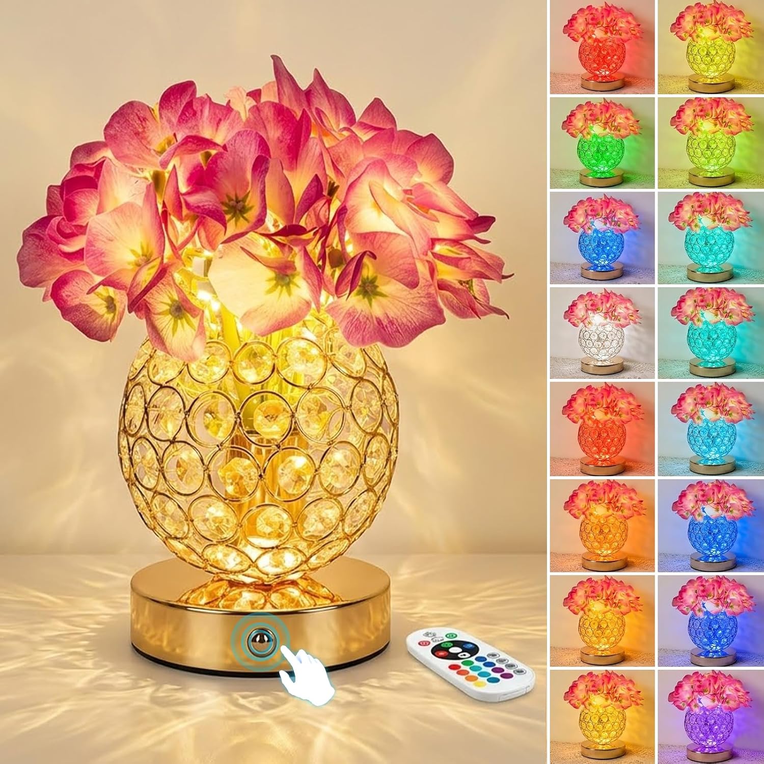 Color Changing Blue Table Lamp — Purple-Hydrangea