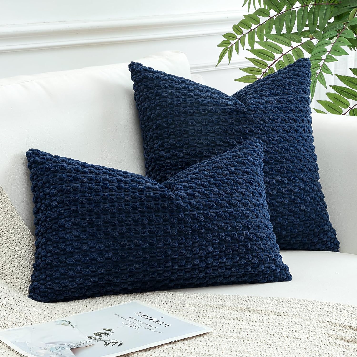 Lumbar Boho Beige Throw Pillow Cover — 24" - View 7