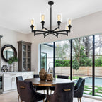 Farmhouse Black Chandelier — 34" - View 8