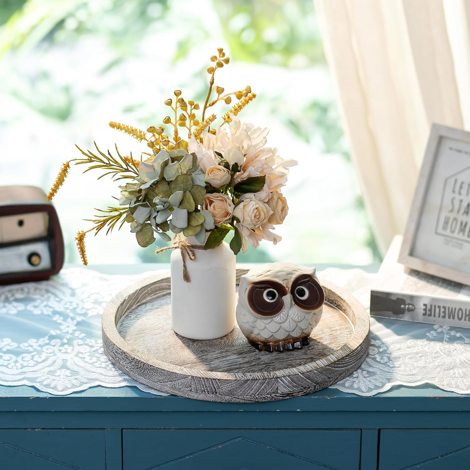 Round Farmhouse Brown Candle - View 7