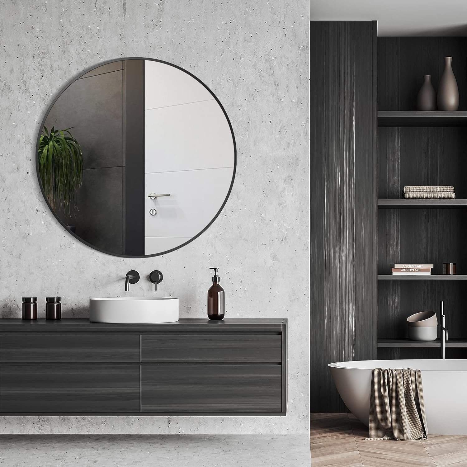 Round Metal Wall Mirror — 24" - View 4
