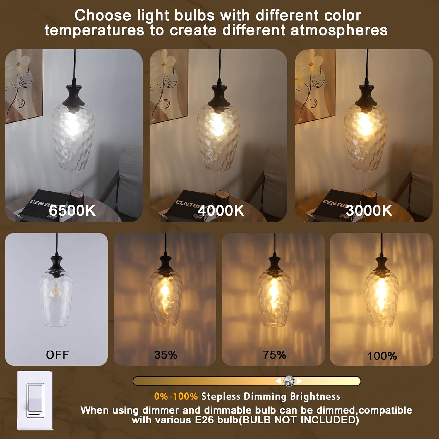 Farmhouse Black Pendant Light — 1-Light - View 4