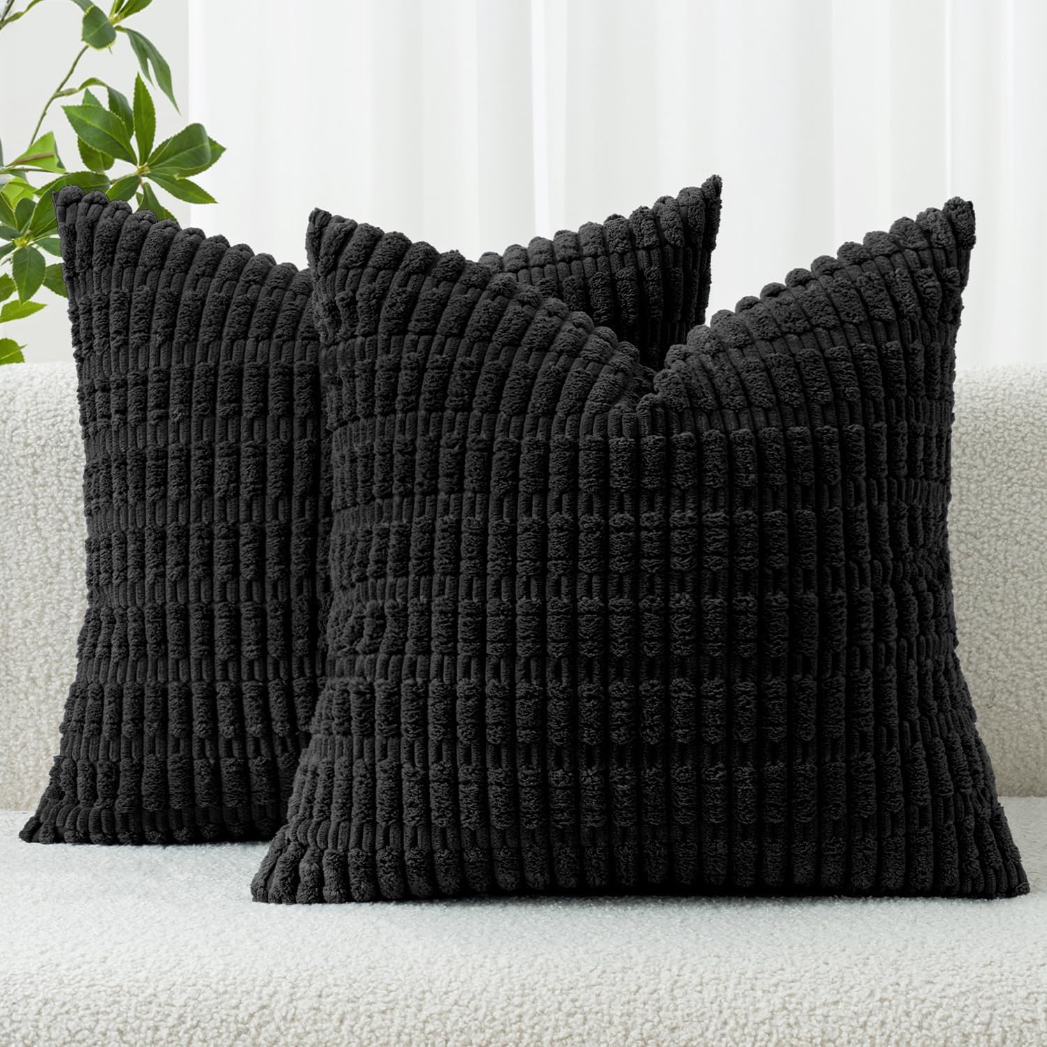 Boho Beige Throw Pillow Cover — 18" — 18" x 18" (Pack of 2)