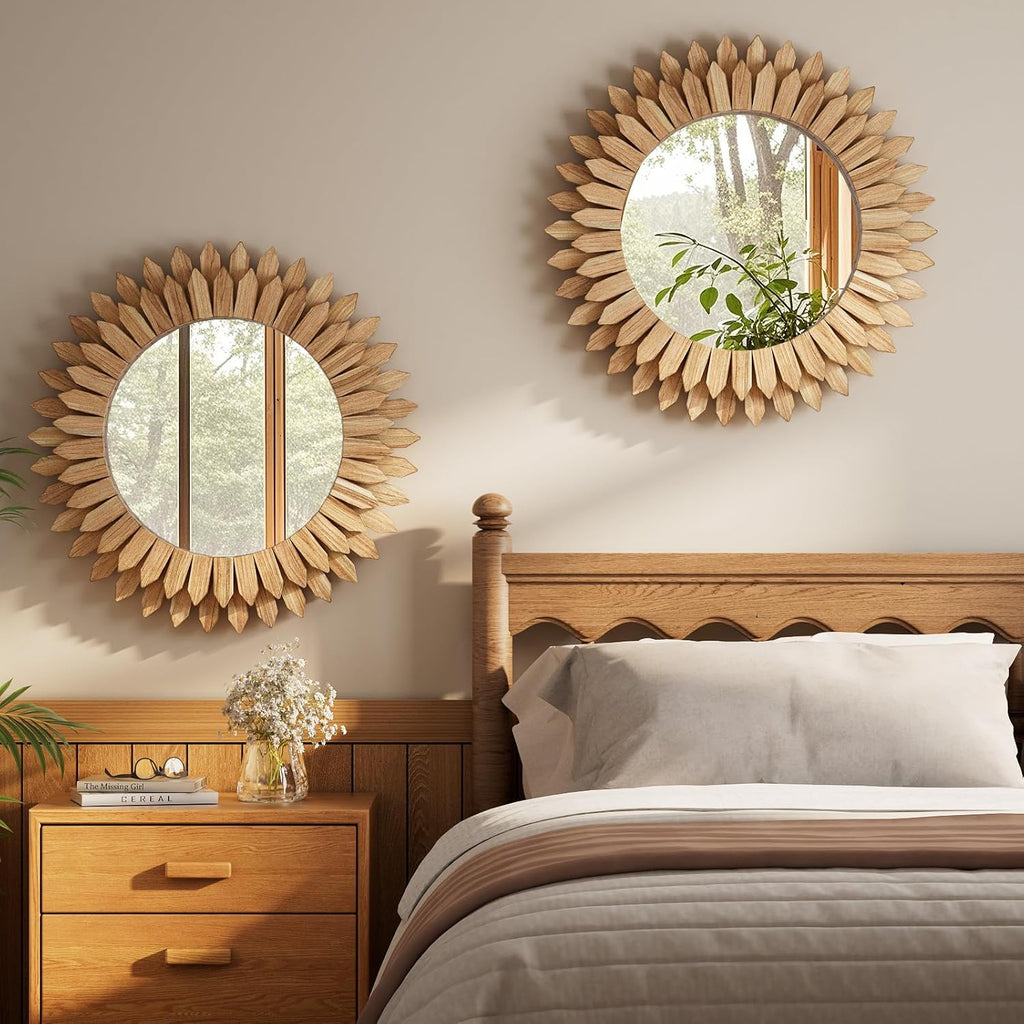 Round Boho Black Mirror — 24" - View 6