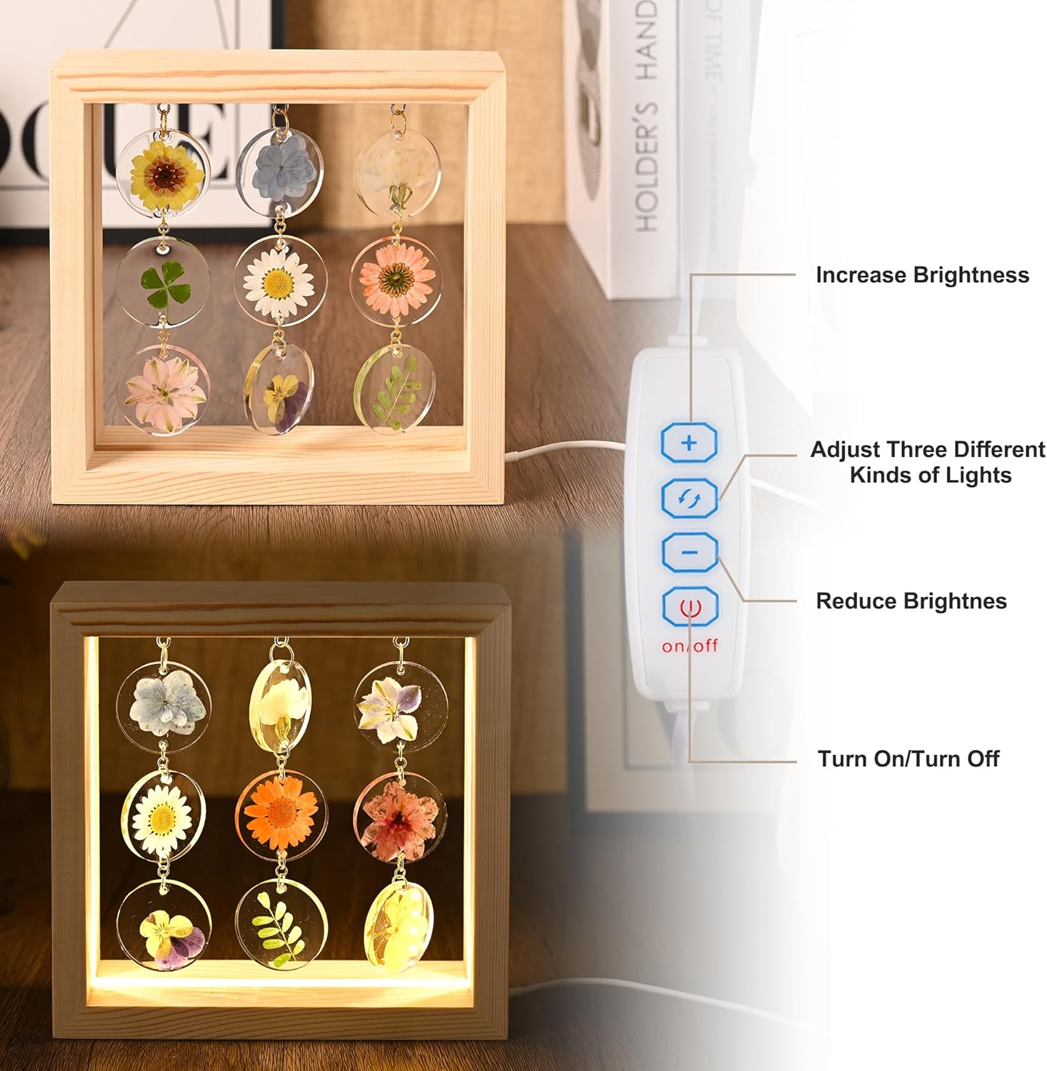 Dimmable Wood Bedside Lamp — 3X3 - View 5